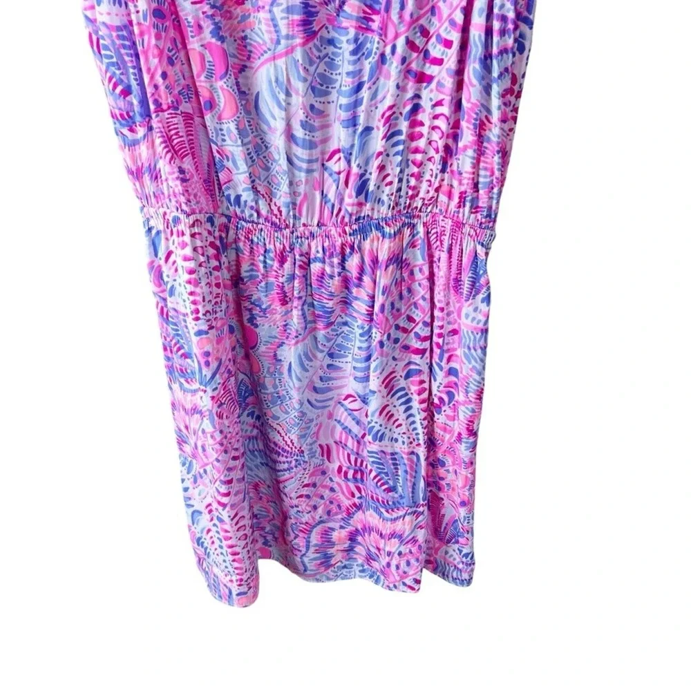 Lilly‎ Pulitzer Sea Shells Ruffle Mini Dress Pink Blue Purple Sleeveless Summer - Picture 9 of 13